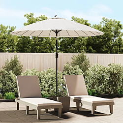vidaXL Parasol extérieur avec mât aluminium - Blanc sable