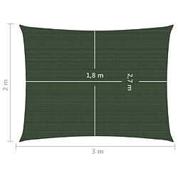 Helloshop26 Voile toile d'ombrage rectangulaire 2x3 m - Vert foncé pas cher