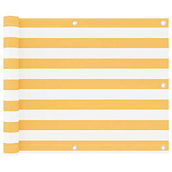 vidaXL Écran de balcon 75x500 cm Blanc et Jaune
