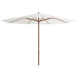Vidaxl Parasol d'extérieur Bois 350 cm Blanc sable