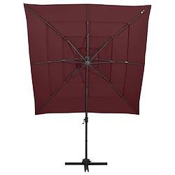 vidaXL Parasol de jardin - Rouge bordeaux 250x250 cm