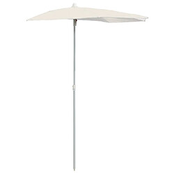 vidaXL Demi-parasol de jardin 180x90 cm - Sable
