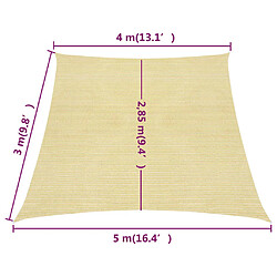 Helloshop26 Voile d'ombrage PEHD - Beige pas cher