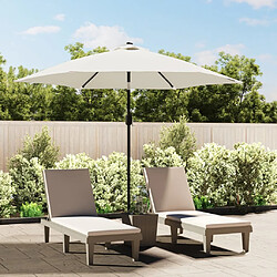 VidaXL Parasol avec LED 3m Blanc Sable