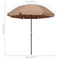 vidaXL 240 cm - Taupe pas cher