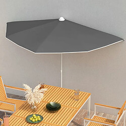 vidaXL Demi-parasol de jardin - Anthracite 180x90 cm