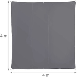 Relaxdays Voile d'ombrage Gris - 4x4 m