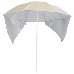 vidaXL Parasol de plage avec parois latérales - Sable 215 cm