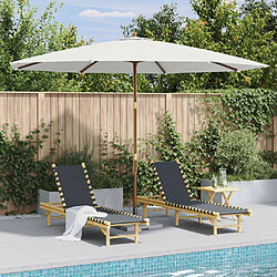 Vidaxl Parasol d'extérieur Bois 350 cm Blanc sable