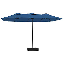 vidaXL Parasol de jardin LED 449x245 cm - Bleu azuré