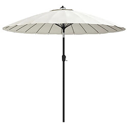 vidaXL Parasol extérieur avec mât aluminium - Blanc sable