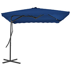 vidaXL Parasol acier - Bleu 250x250 cm