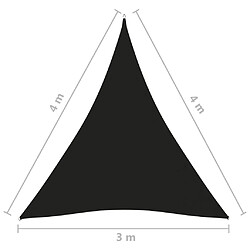 Helloshop26 Voile de Parasol Noir - 3x4x4 m Tissu Oxford pas cher