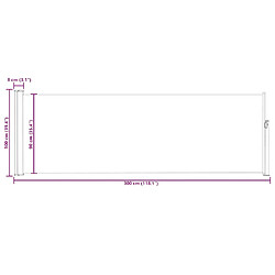 vidaXL Auvent latéral 100x300 cm Bleu pas cher