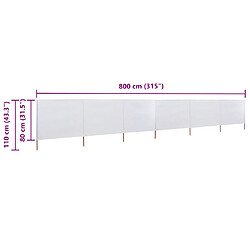 vidaXL Paravent 6 panneaux - Blanc 800 x 80 cm pas cher