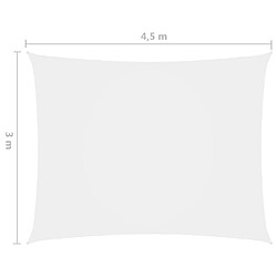 Helloshop26 Voile d'ombrage tissu oxford - 3 x 4,5 m - Blanc pas cher