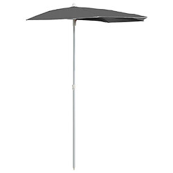 vidaXL Demi-parasol de jardin - Anthracite 180x90 cm