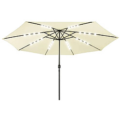 vidaXL Parasol de jardin LED mât 400cm sable