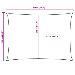 vidaXL Voile de parasol - 3x5 m Blanc pas cher