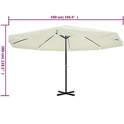 vidaXL Parasol 500 cm - Blanc pas cher