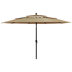 vidaXL Parasol de jardin 3,5 m - Taupe