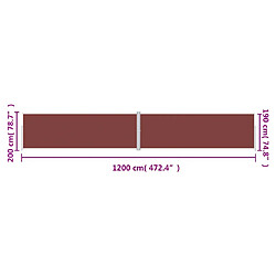 vidaXL Auvent latéral rétractable - Marron 200x1200 cm pas cher