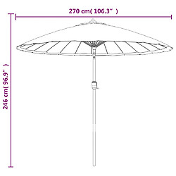 vidaXL Parasol extérieur avec mât aluminium - Blanc sable pas cher