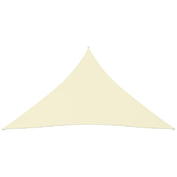 Helloshop26 Voile toile d'ombrage parasol tissu oxford triangulaire 4 x 4 x 4 m crème 02_0009866