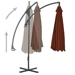 VIDAXL Parasol avec Mât en Acier Terre Cuite