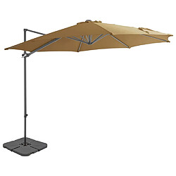vidaXL Parasol de jardin avec base - Taupe