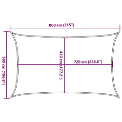 vidaXL Voile d'ombrage - 5x8 m - Beige pas cher