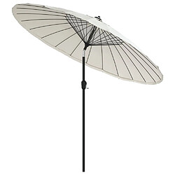 Avis vidaXL Parasol extérieur avec mât aluminium - Blanc sable