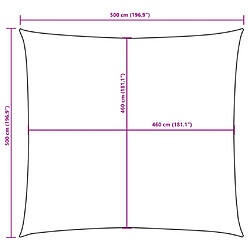 VIDAXL Voile de parasol 5x5 m - Marron pas cher