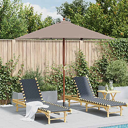 vidaXL Parasol d'extérieur avec mât en bois - Taupe