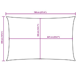 vidaXL Voile de parasol oxford - Marron 4x7 m pas cher