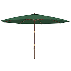 vidaXL Bois/mât parasol vert 400 cm