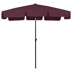 VidaXL - Parasol de plage 200x125 cm Bordeaux