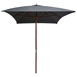 vidaXL Parasol d'extérieur avec mât en bois - Anthracite 200x300 cm