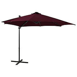 vidaXL Parasol de jardin LED - Rouge Bordeaux