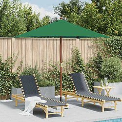 VidaXL Parasol extérieur mât bois 150x200 cm - Vert