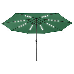 vidaXL Parasol de jardin LED 400 cm - Vert