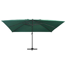VidaXL - Parasol LED porte-à-faux 400 cm Vert