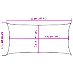 vidaXL Voile d'ombrage 4x7 m - Beige pas cher