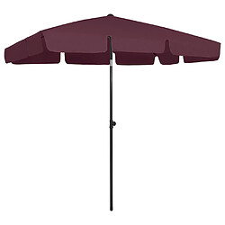 VidaXL - Parasol de plage 200x125 cm Bordeaux