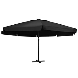 vidaXL Parasol de jardin - Noir - 500 cm