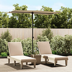 vidaXL Parasol de jardin avec mât alu 180x110 cm - Taupe