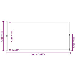 VIDAXL Auvent latéral rétractable 220x500 cm - Noir pas cher