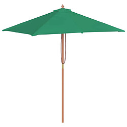 VidaXL Parasol extérieur mât bois 150x200 cm - Vert