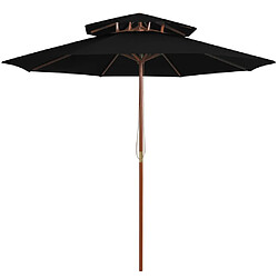vidaXL Parasol à double auvent 270 cm Noir