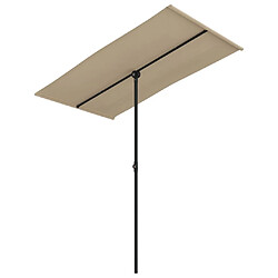 vidaXL Parasol de jardin avec mât alu 180x110 cm - Taupe